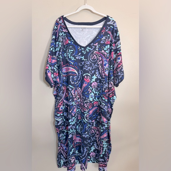 Dreams & Co Other - Dreams & Co Blue Pullover Tunic blue purple & pink  5XPlus